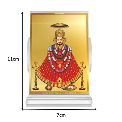 Khatu Shyam Ji | Divine Car Dashboard Frame in 24K Gold Plated Foil