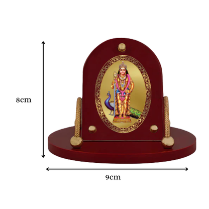 Murugan | Divine Lord Murugan Car Dashboard & Tabletop Photo Frame in 24K Gold Plated Foil