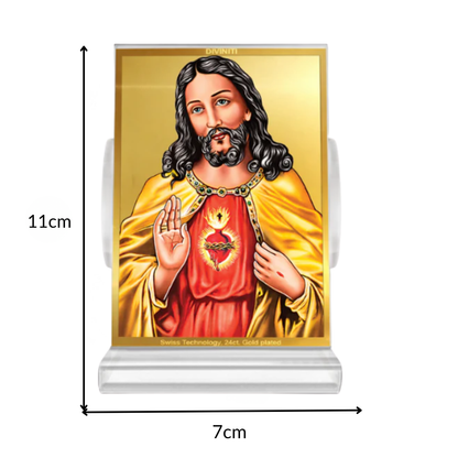 Jesus Christ | Symbol of Peace, Sacrifice & Redemption Car Dashboard Frame in 24K Gold Plated Foil "