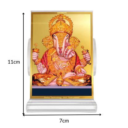 Dagdu Ganesh | Shri Dagdusheth Halwai Ganpati Car Dashboard Frame in 24K Gold Plated Foil