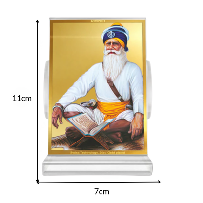 Baba Deep Singh Ji | Nihang Sikh and Martyr Car Dashboard Frame in 24K Gold Plated Foil
