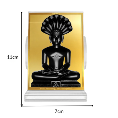 Lord Parshvanatha | 23rd Jain Tirthankara Car Dashboard Frame in 24K Gold Plated Foil