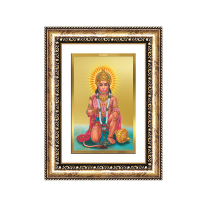 Diviniti 24K Gold Plated Ashirwad Hanuman (Classic) Divine Wall Frame for Home Mandir & Office Decor | Luxury Spiritual Gift