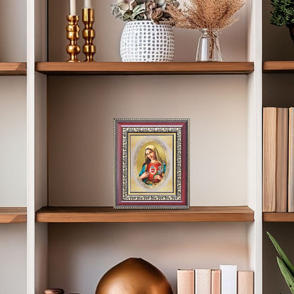 Mother Mary Divine Christian Sacred Love & Protection Royal Tabletop Frame in 24K Gold Plated Foil