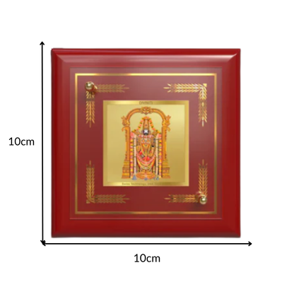Lord Tirupati Balaji | Sri Venkateswara | Supreme Form of Vishnu from Tirumala Tabletop Frame in 24K Gold Plated Foil