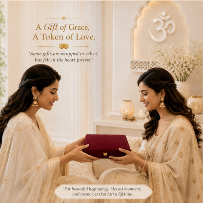 999 Silver-Plated Antique Subh Labh Pair | Premium Gift Box | 11x8 CM