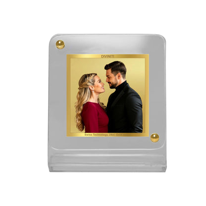 Diviniti Acrylic Personalization Car Dashboard Frame in 24K Gold Plated Foil