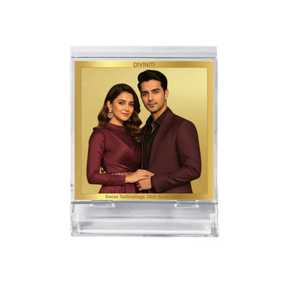 Diviniti Acrylic Personalization Car Dashboard Frame in 24K Gold Plated Foil