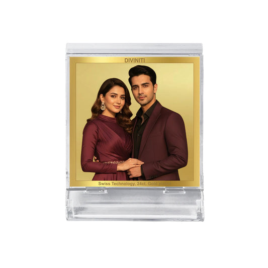 Diviniti Acrylic Personalization Car Dashboard Frame in 24K Gold Plated Foil