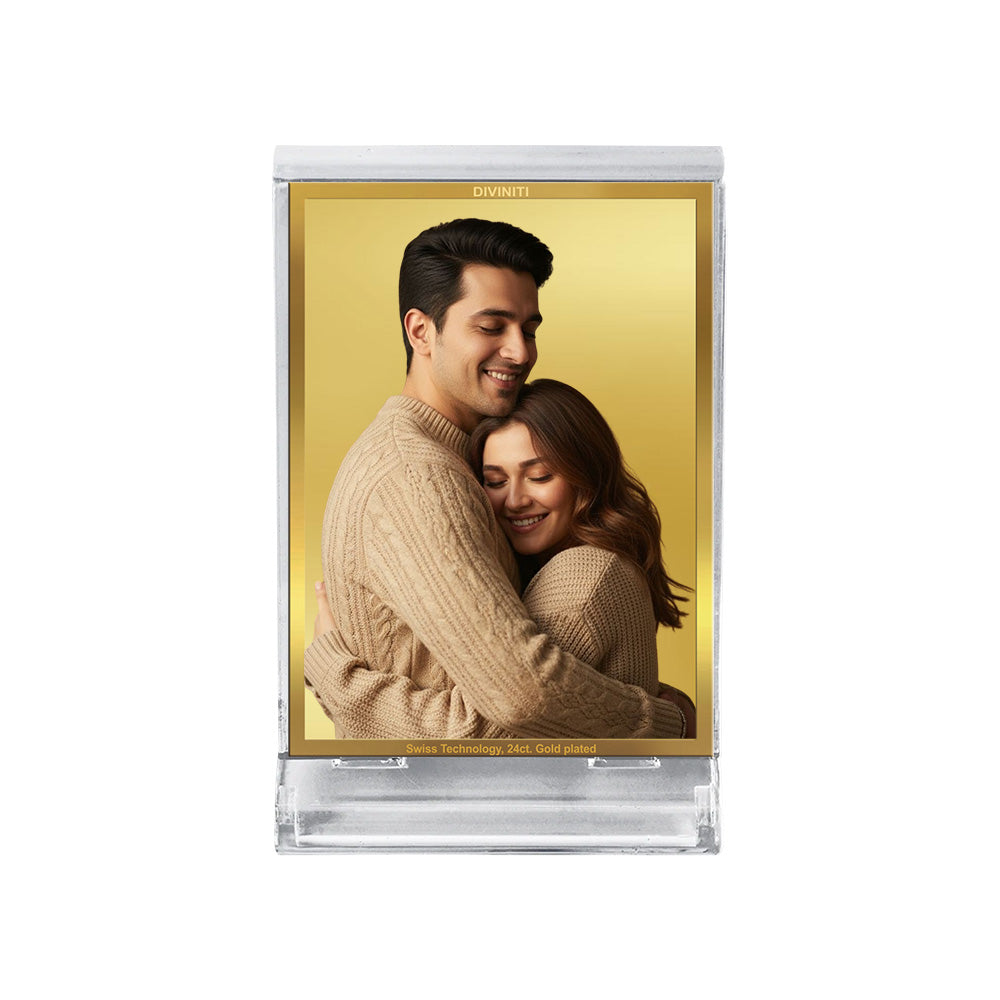 Diviniti Acrylic Personalization Car Dashboard Frame in 24K Gold Plated Foil