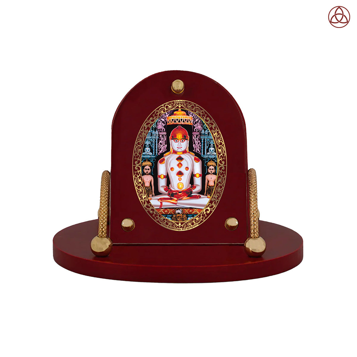 Adinath | Jain Tirthankara Car Dashboard & Tabletop Photo Frame in 24K Gold Plated Foil