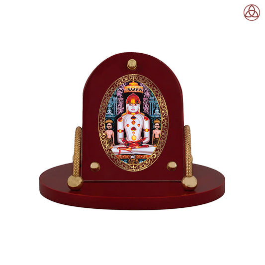 Adinath | Jain Tirthankara Car Dashboard & Tabletop Photo Frame in 24K Gold Plated Foil