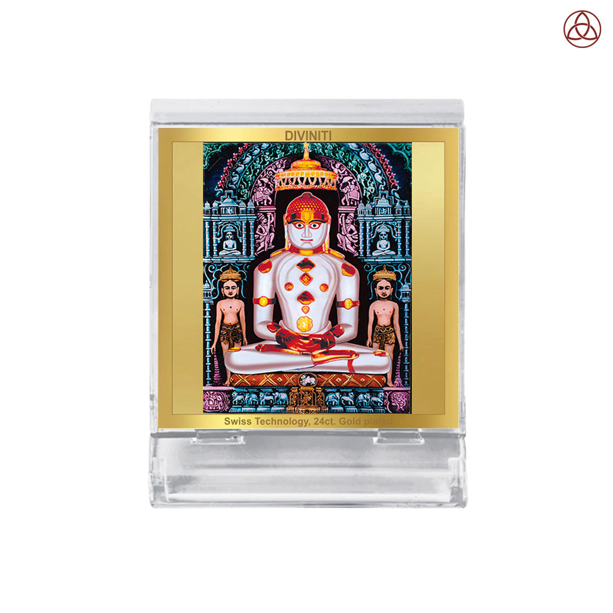 Adinath | Jain Tirthankara Car Dashboard & Tabletop Photo Frame in 24K Gold Plated Foil