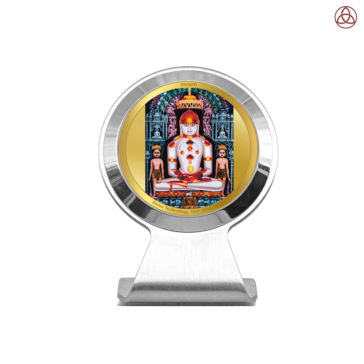 Adinath | Divine Jain Tirthankar Car Dashboard & Tabletop Photo Frame in 24K Gold Plated Foil
