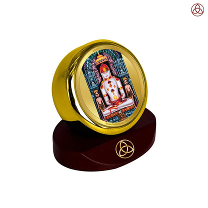 Adinath | Adishwara Tirthankara Rishabhanatha For Car Dashboard Frame in 24K Gold Plated Foil