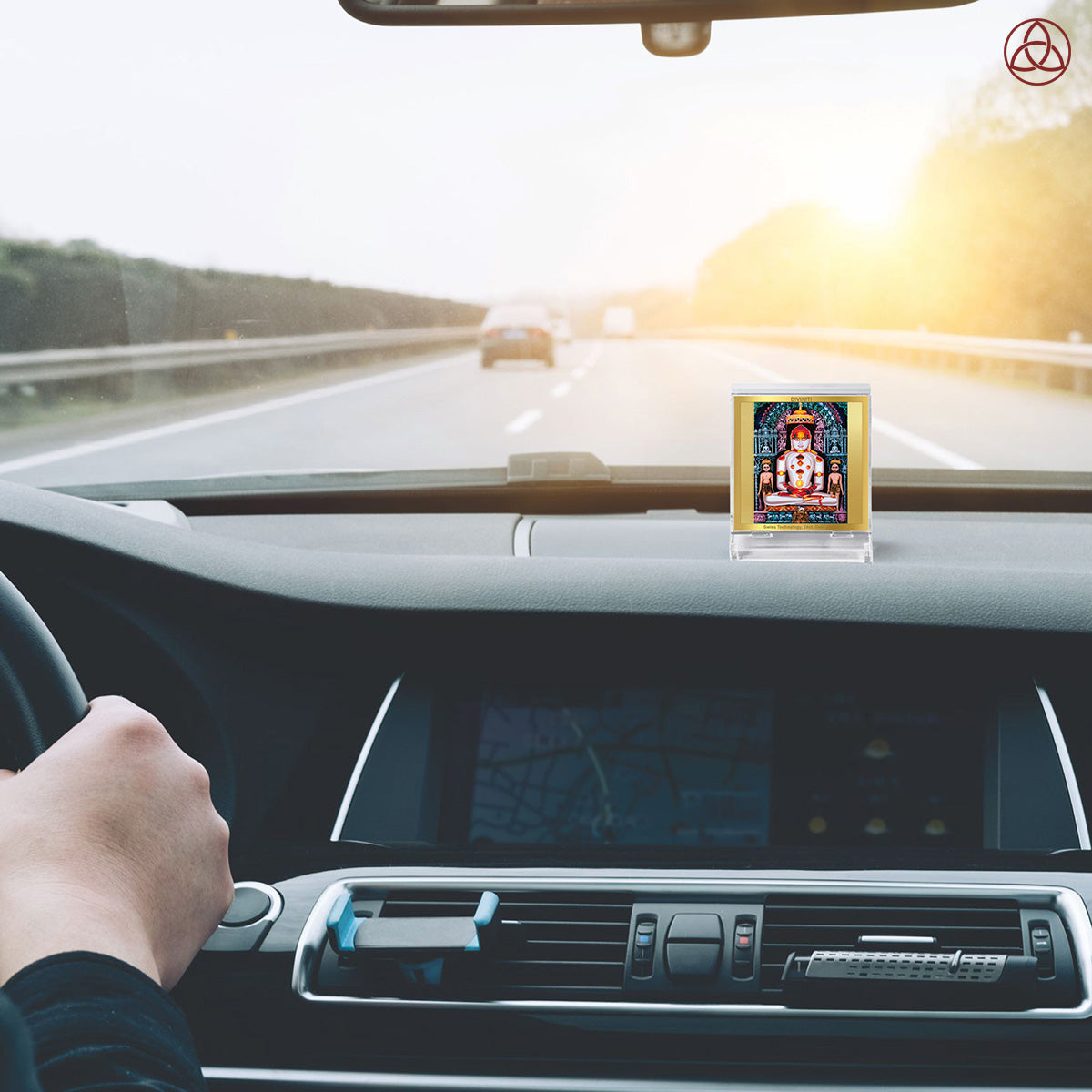 Adinath | Jain Tirthankara Car Dashboard & Tabletop Photo Frame in 24K Gold Plated Foil