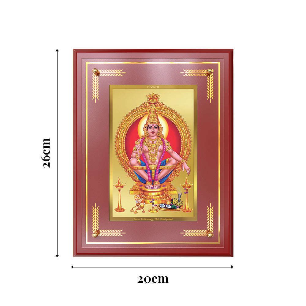 Lord Ayyappan | Hariharan For Wall & Tabletop Photo Frame in 24K Gold Plated Foil