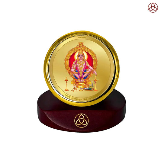 Lord Ayyappan | Hariharan For Car Dashboard Frame in 24K Gold Plated Foil