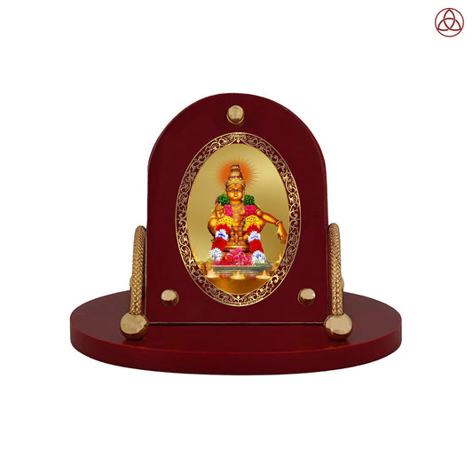 Ayyappan | Divine Lord Ayyappa Car Dashboard & Tabletop Photo Frame in 24K Gold Plated Foil