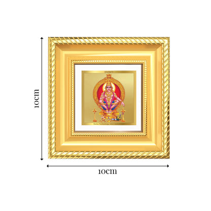 Diviniti Lord Ayyappan Tabletop Frame in 24K Gold Plated Foil | Devotion, Discipline & Divine Blessings | DG015S1A (10x10 CM)