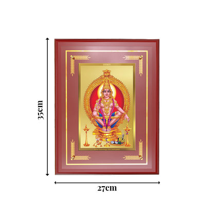 Lord Ayyappan | Hariharan Wall Photo Frame for Home Decor in 24K Gold Plated Foil