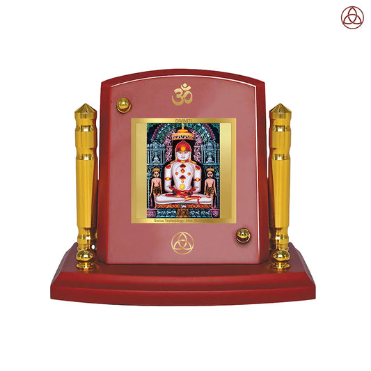 Adinath | Adishwara Tirthankara Rishabhanatha For Car Dashboard Frame in 24K Gold Plated Foil