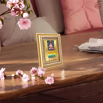 Lord Adinath with Namokar Mantra for Wall & Tabletop Photo Frame in 24K Gold Plated Foil
