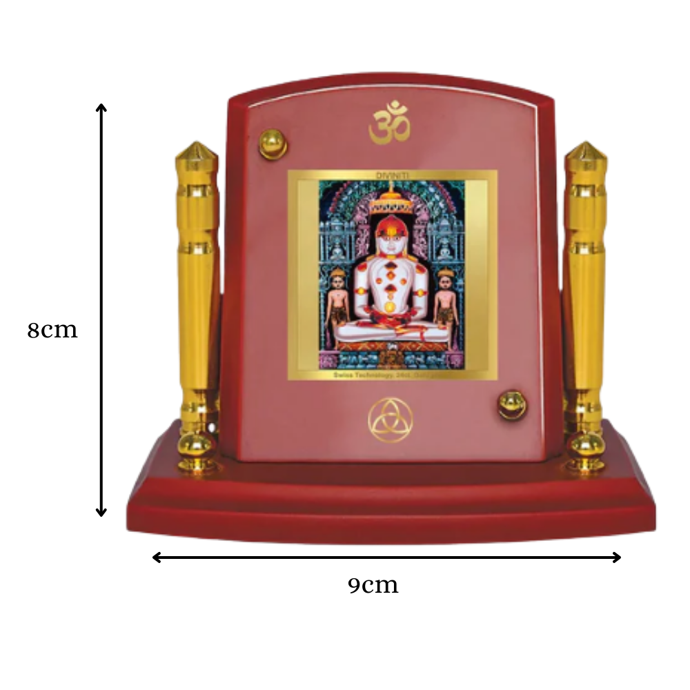 Adinath | Adishwara Tirthankara Rishabhanatha For Car Dashboard Frame in 24K Gold Plated Foil