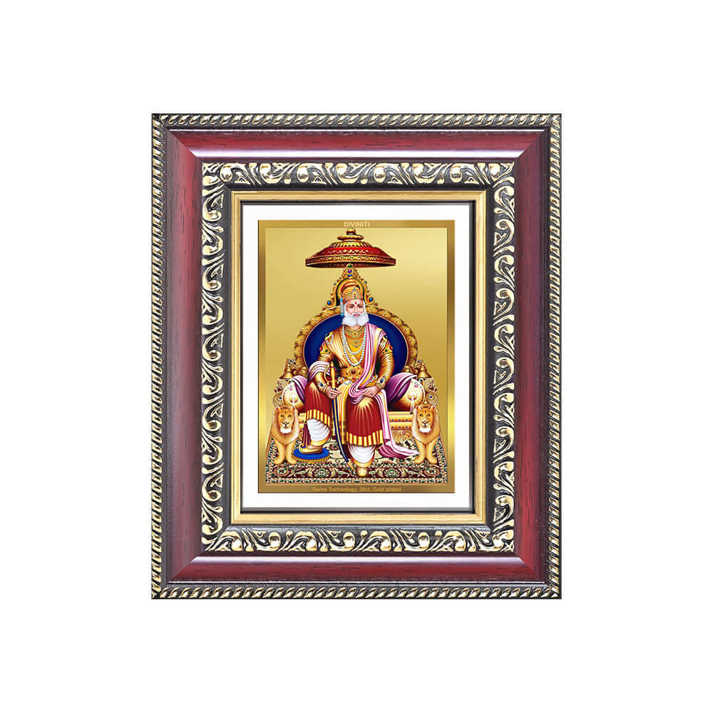 Maharaja Agrasen Devotional Wall & Tabletop Frame for Home & Office in 24K Gold Plated Foil