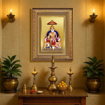 Maharaja Agrasen | King Agrasen Wall Photo Frame in 24K Gold Plated Foil