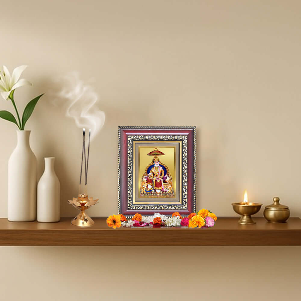 Maharaja Agrasen Devotional Wall & Tabletop Frame for Home & Office in 24K Gold Plated Foil