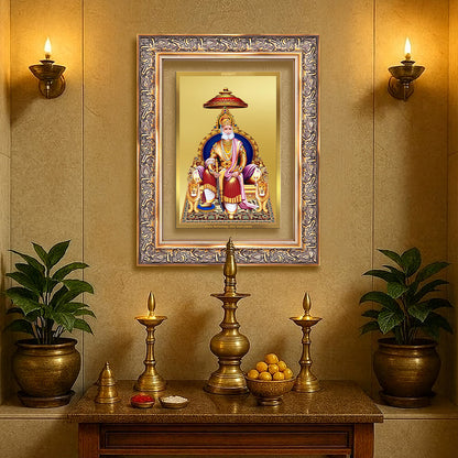 Maharaja Agrasen | King Agrasen Wall Photo Frame in 24K Gold Plated Foil