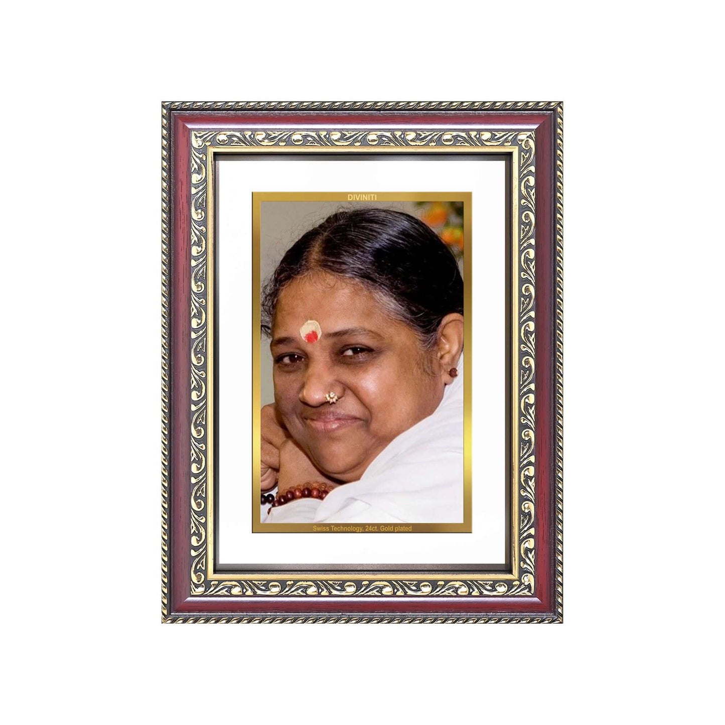 Mata Amritanandamayi | Guru Amma Wall and Tabletop Photo Frame in 24K Gold Plated Foil