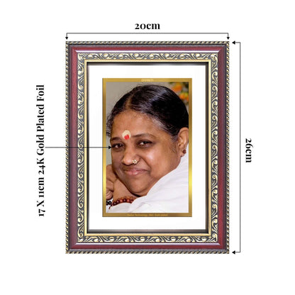 Mata Amritanandamayi | Guru Amma Wall and Tabletop Photo Frame in 24K Gold Plated Foil