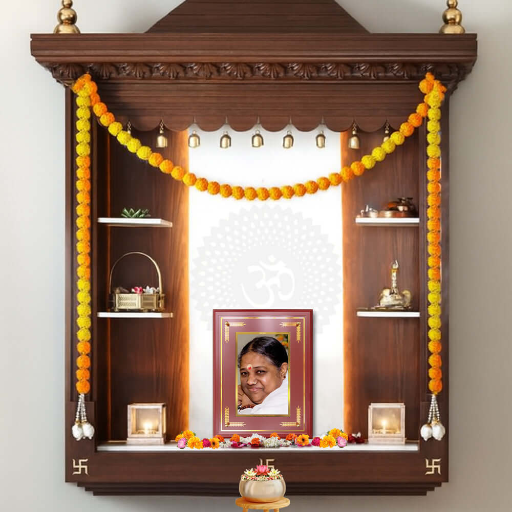 Mata Amritanandamayi | Guru Amma Wall and Tabletop Photo Frame in 24K Gold Plated Foil