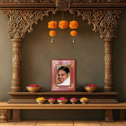 Mata Amritanandamayi | Guru Amma Wall and Tabletop Photo Frame in 24K Gold Plated Foil