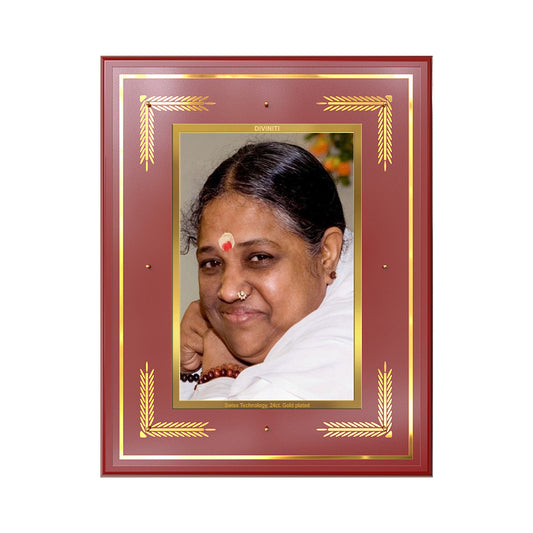 Mata Amritanandamayi | Guru Amma Wall Photo Frame in 24K Gold Plated Foil