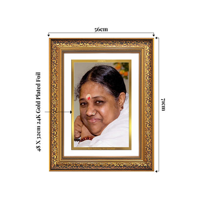 Mata Amritanandamayi | Guru Amma Wall Photo Frame in 24K Gold Plated Foil