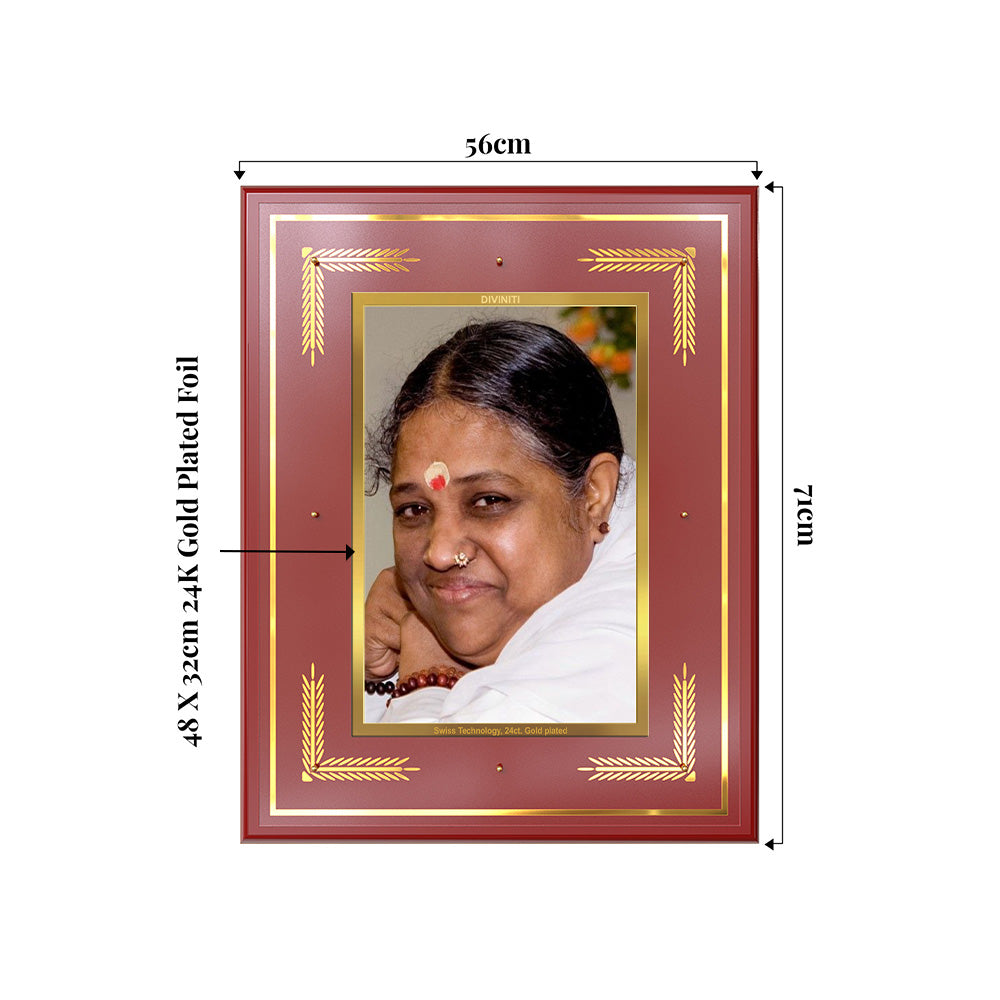 Mata Amritanandamayi | Guru Amma Wall Photo Frame in 24K Gold Plated Foil