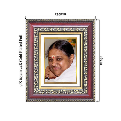 Amritanandamayi Mata Devotional Wall & Tabletop Frame for Home & Meditation Space in 24K Gold Plated Foil