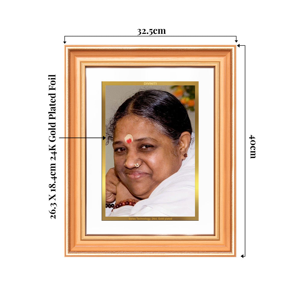 Mata Amritanandamayi | Guru Amma For Wall & Tabletop Frame in 24K Gold Plated Foil