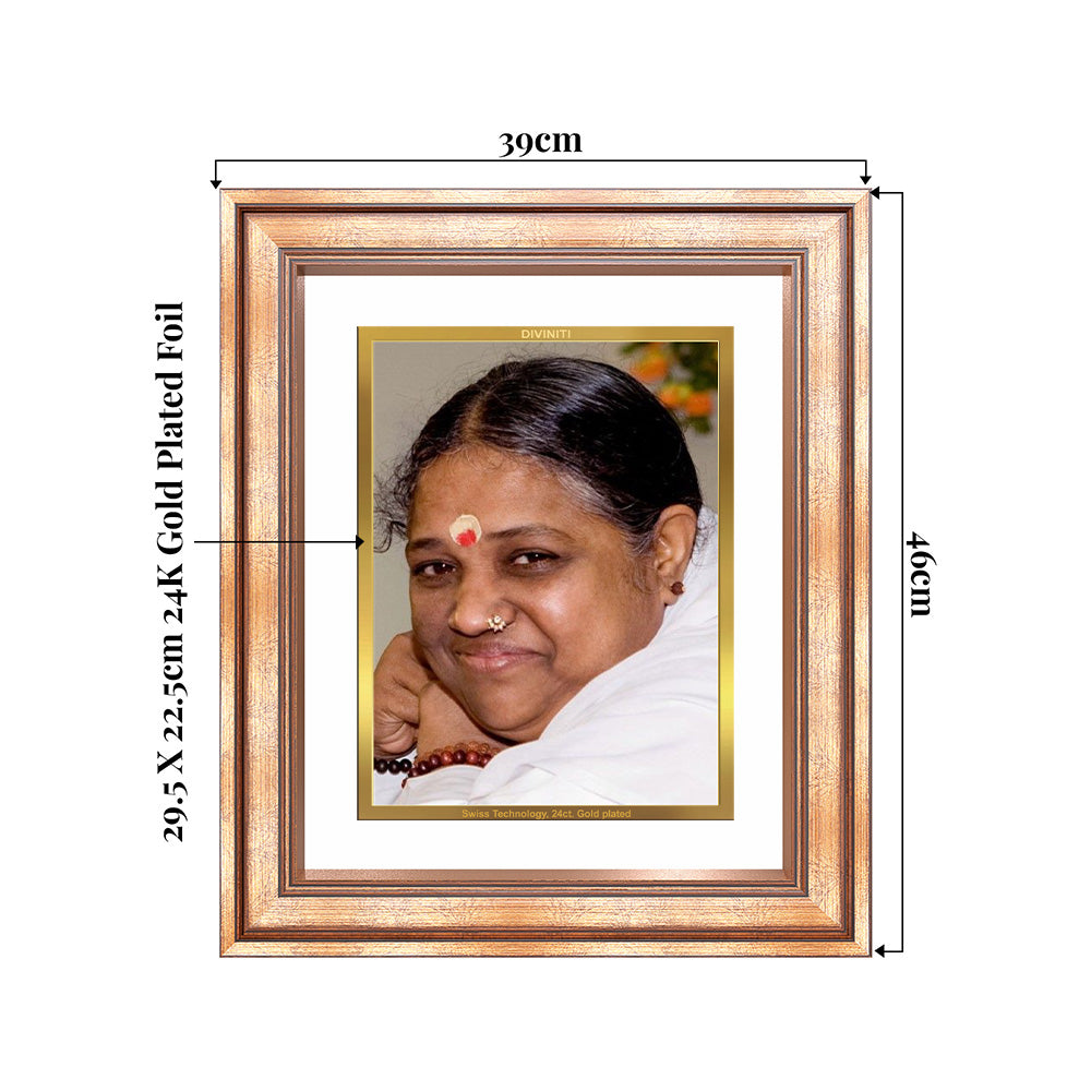 Mata Amritanandamayi | Guru Amma For Wall & Tabletop Frame in 24K Gold Plated Foil