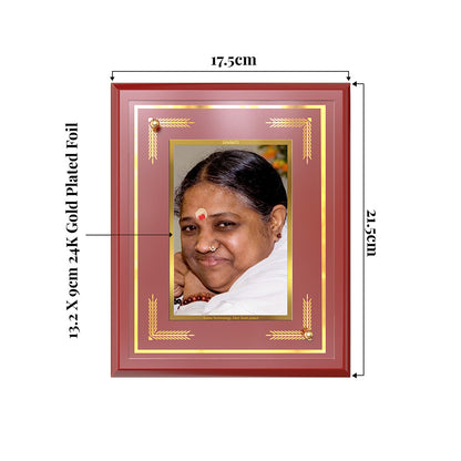 Mata Amritanandamayi | Guru Amma Wall and Tabletop Photo Frame in 24K Gold Plated Foil
