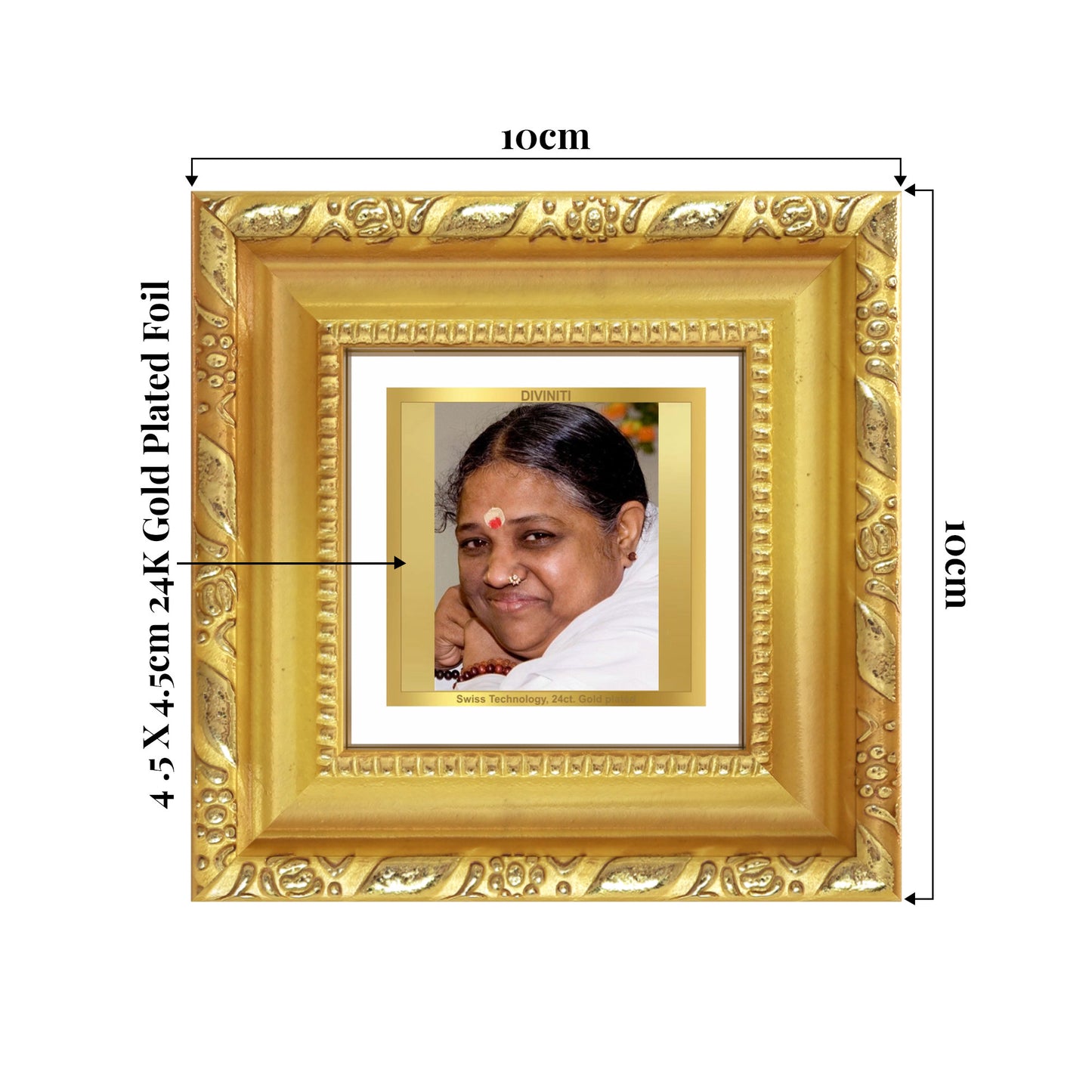 Mata Amritanandamayi | Guru Amma For Tabletop Frame in 24K Gold Plated Foil