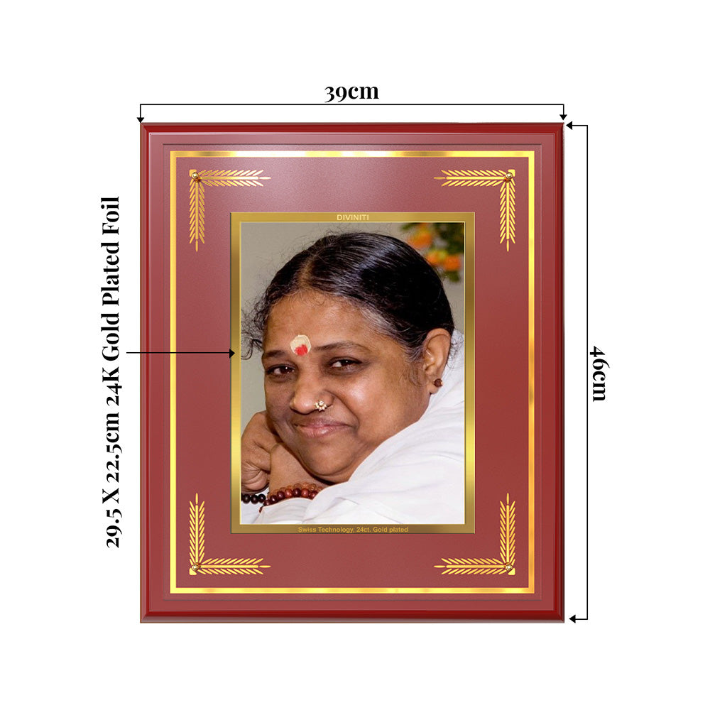 Mata Amritanandamayi | Guru Amma For Wall & Tabletop Frame in 24K Gold Plated Foil