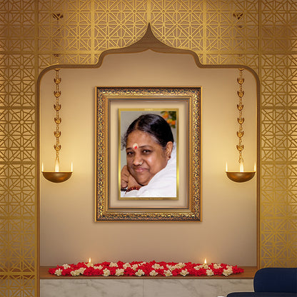 Mata Amritanandamayi | Guru Amma Wall Photo Frame in 24K Gold Plated Foil