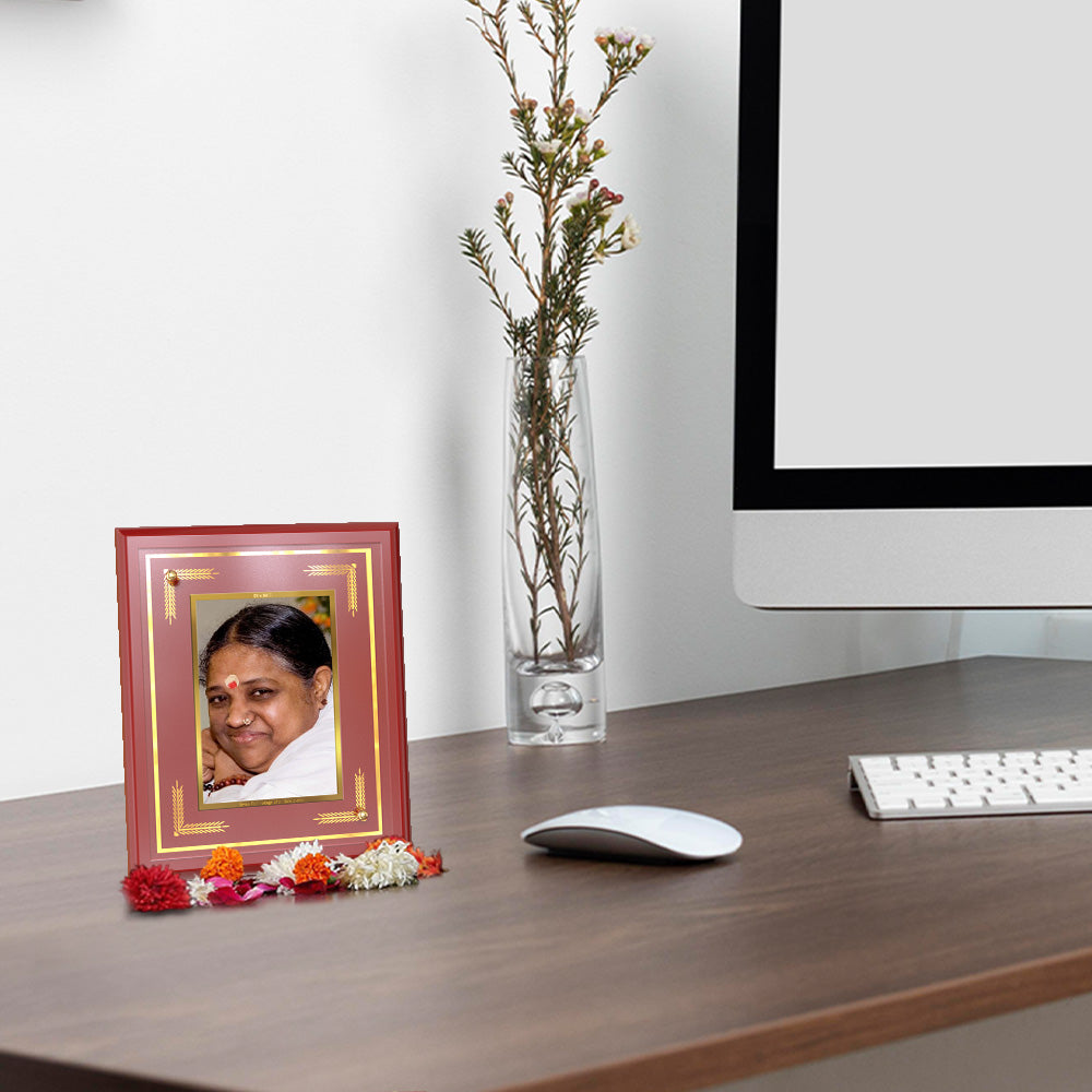 Mata Amritanandamayi | Guru Amma Wall and Tabletop Photo Frame in 24K Gold Plated Foil