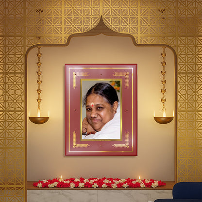 Mata Amritanandamayi | Guru Amma Wall Photo Frame in 24K Gold Plated Foil