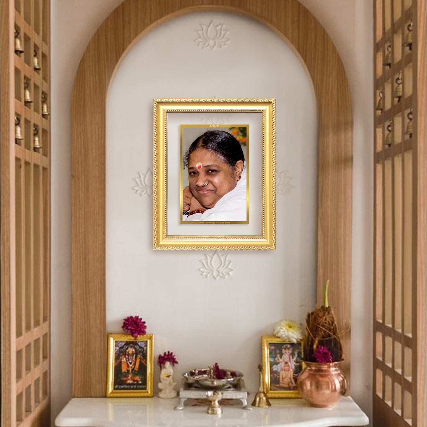 Mata Amritanandamayi | Guru Amma For Wall & Tabletop Frame in 24K Gold Plated Foil