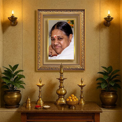 Mata Amritanandamayi | Guru Amma Wall Photo Frame in 24K Gold Plated Foil